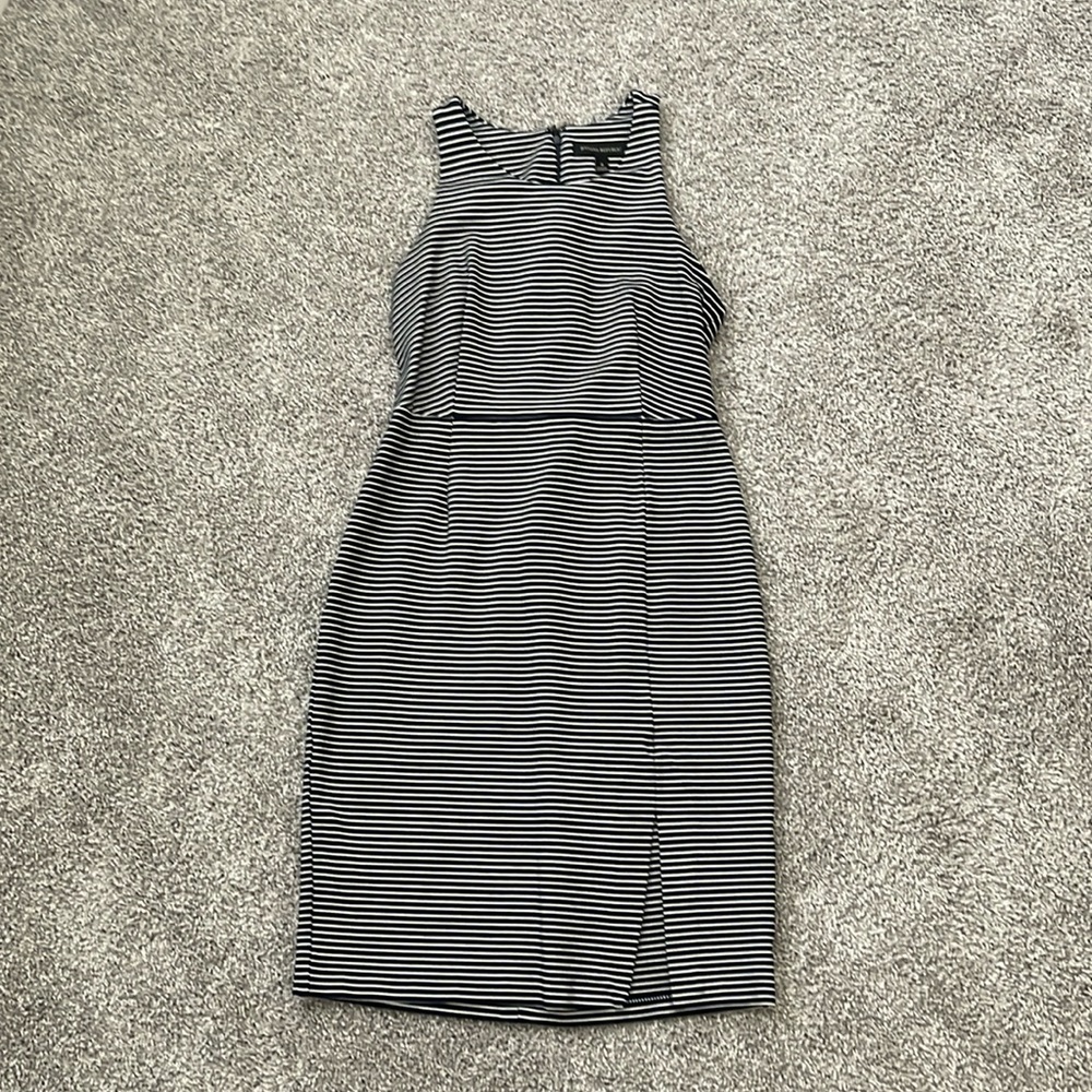 Banana Republic Navy Striped Slit Sleeveless Dress - Size 4